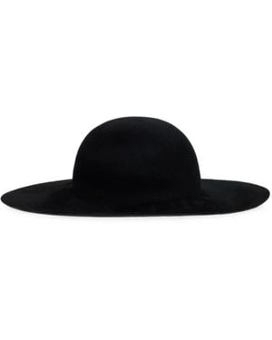 Alberta Ferretti Wide-Brim Flat Hat - Black