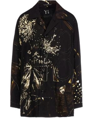 Y's Yohji Yamamoto プリント ジャケット - ブラック