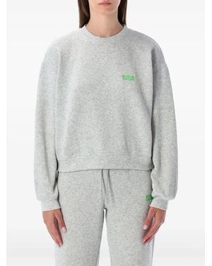 American Vintage Evona Crew-neck Embroidered Sweatshirt - Gray