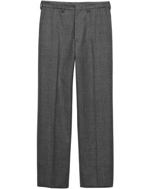 Prada Houndstooth Wool Trousers - Grey