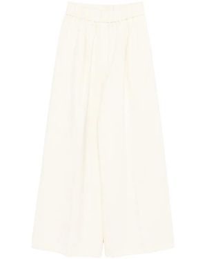 forte_forte Pantalon À Taille Élastiquée - White