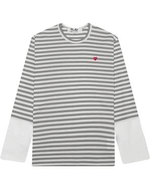 COMME DES GARÇONS PLAY Striped Long-sleeve T-shirt - グレー