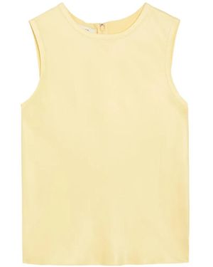 Vince Satin-Finish Sleeveless Tank Top - Yellow