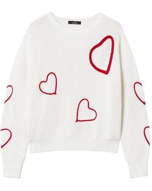 Twinset Jumper With Embroidered Hearts - White