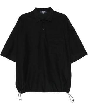 Comme des Garçons Elasticated-Hem Polo Shirt - Black