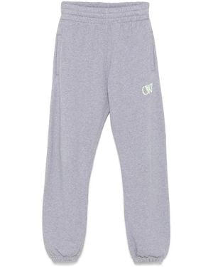 Off-White c/o Virgil Abloh Joggers Grigi Con Logo Ow Ricamato - Grigio