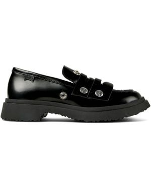Camper Leather Platform Loafers - Black