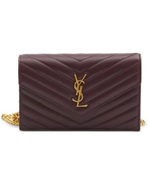 Saint Laurent Envelope Cassandre Mini-Clutch - Paars