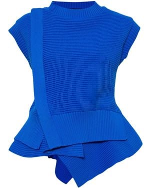 Sacai Layered Sleeveless Knit Top - Blue