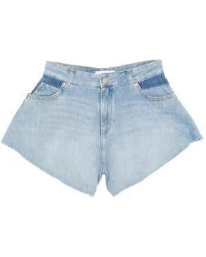 Pinko Short En Jean À Bords Francs - Blue
