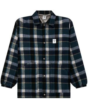 South2 West8 Plaid Wool Shirt Jacket - Blue