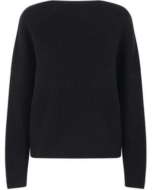 Dusan Ribbed-Knit Batwing-Sleeve Sweater - Black