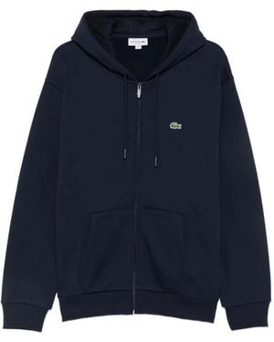 Lacoste Logo-Patch Zip-Up Hoodie - Blauw