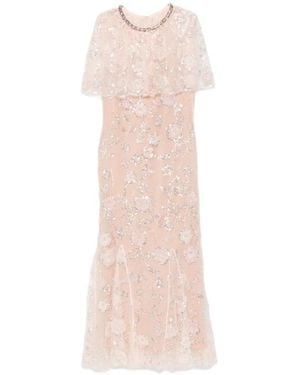 Self-Portrait Sequin-Embellished Maxi Dress - White