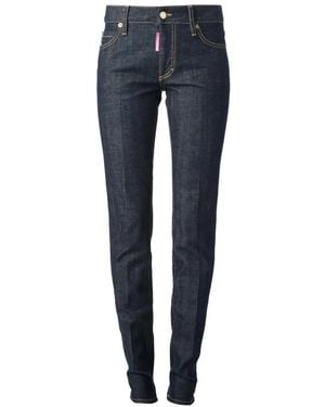 DSquared² Leopard-Print Pocket Jeans - Blue