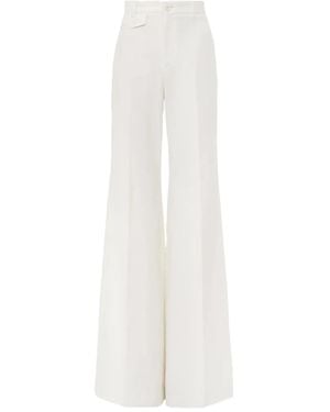 Chloé High-Waisted Flared Trousers - White