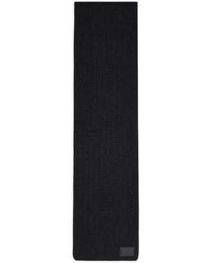 Dolce & Gabbana Logo-Patch Ribbed Scarf - Black