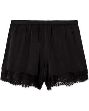 RE/DONE Jennie Lace-Trim Mini Shorts - Black