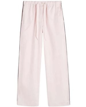 Tekla Drawstring Cotton Pyjama Bottoms - Pink