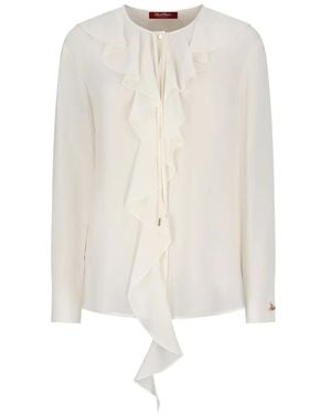 Max Mara Blouse À Volants - White
