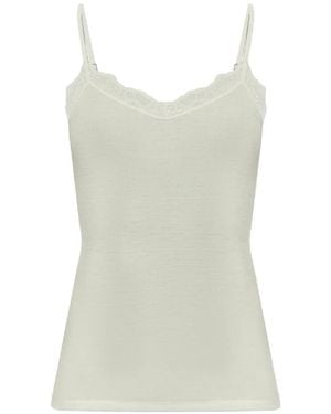 Hanro Woollen Lace Camisole Top - Natural