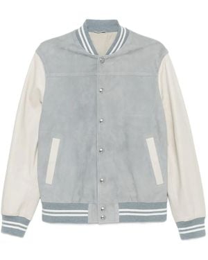 Eleventy Striped-Trim Jacket - Grey