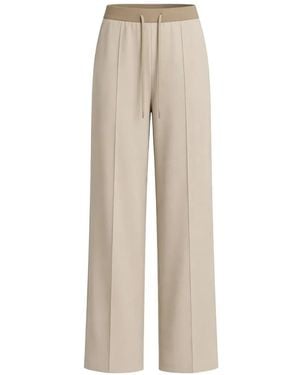 Lorena Antoniazzi Drawstring Pressed-Crease Trousers - Natural