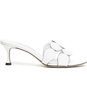 Manolo Blahnik Haribalmu 60Mm Leather Sandals - White