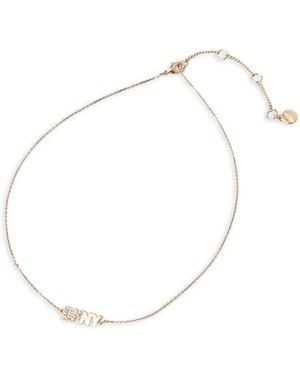 DKNY Logo-Pendant Necklace - White