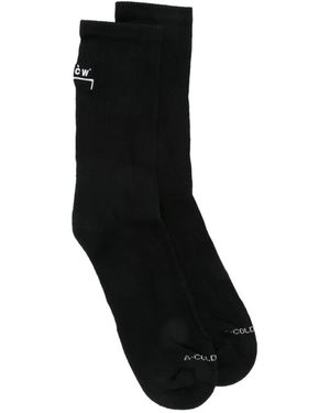 A_COLD_WALL* Logo-Print Ribbed Socks - Black