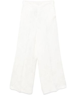 Twinset Jacquard Palazzo Trousers - White