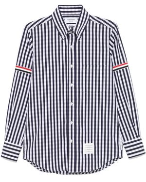 Thom Browne Geruit Overhemd - Blauw