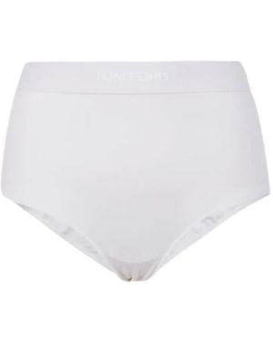Tom Ford Logo-Waistband Briefs - White
