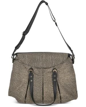 Borbonese Bolso de hombro con pliegues - Gris