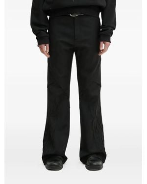 HELIOT EMIL Pleated Panel Trousers - Black