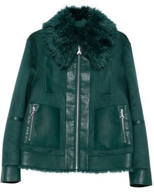 Patrizia Pepe Zip-Up Faux Fur Jacket - Green