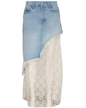 Mother Peek-A-Boo Asymmetric-Hem Maxi Skirt - Blue