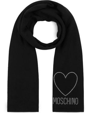 Moschino ハートスタッズ スカーフ - ブラック