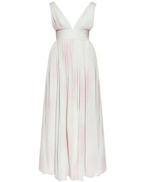 LoveShackFancy Madeleine V-neck slit maxi dress - Weiß