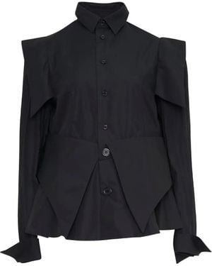 Noir Kei Ninomiya Structured Layered Blouse - Black