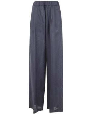 Semicouture Johnny Elasticated-Waistband Palazzo Trousers - Blue