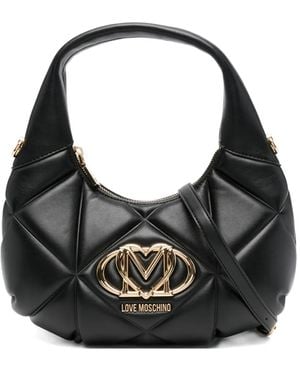 Love Moschino Borsa A Spalla Con Placca Logo - Nero
