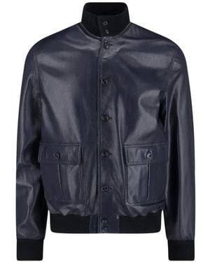 Valstar Buttoned Leather Jacket - Blue