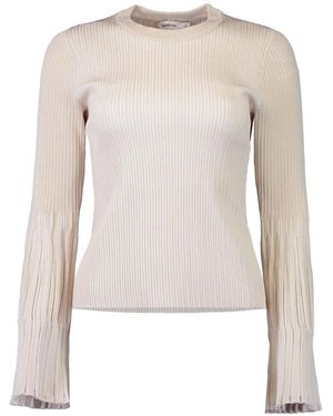 Jonathan Simkhai Aris Pleated Bell-Sleeve Top - Natural