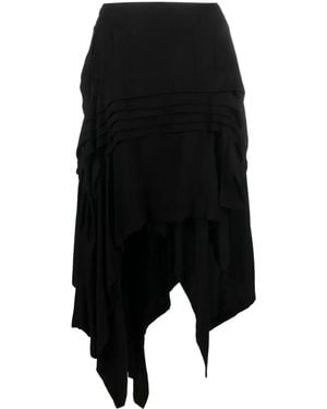 Yohji Yamamoto アシンメトリー スカート - ブラック