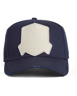 DSquared² Crest-Appliqué Baseball Cap - Blue
