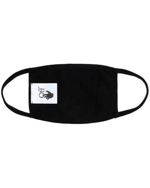 Off-White c/o Virgil Abloh Mascarilla de algodón a rayas diagonales - Negro