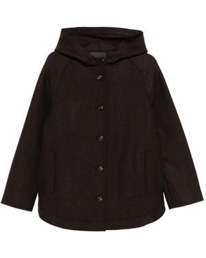 ROSSO35 Manteau À Capuche - Noir