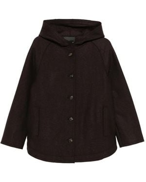 ROSSO35 Mantel Mit Kapuze - Schwarz