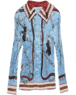 Acne Studios Pleated Button-Up Shirt - Blue
